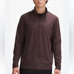 Lululemon men’s soft jersey quarter zip espresso brown XL